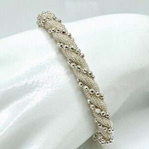 Tiffany & Co Elsa Peretti 925 Sterling Silver Mesh Twist Bangle Bracelet 24 Gram